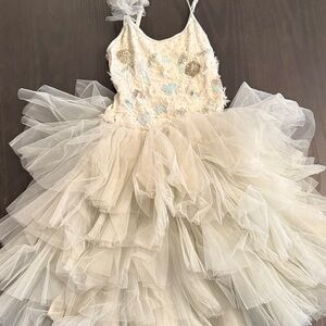 Tutu Du Monde Cream and Gold Formal Dress
